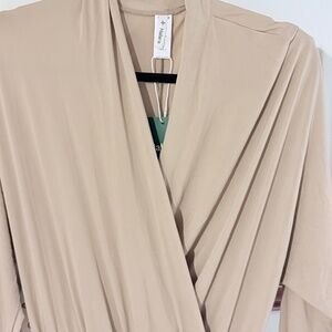 XS Halara Draped Jumpsuit Romper Pantsuit Tan Cream